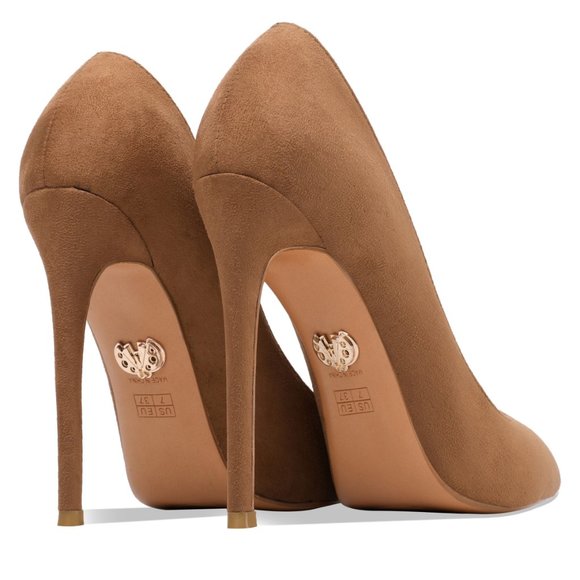 Petit Cadeau Leona - Classic Stiletto Brown Suede Pumps - Worn Once! - Picture 4 of 16